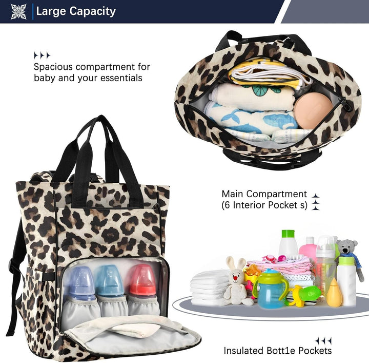Gelber Leoparden-Tier-Geparden-Muster, Wickeltasche, Rucksack für Damen und Herren, grosser Laptop-R