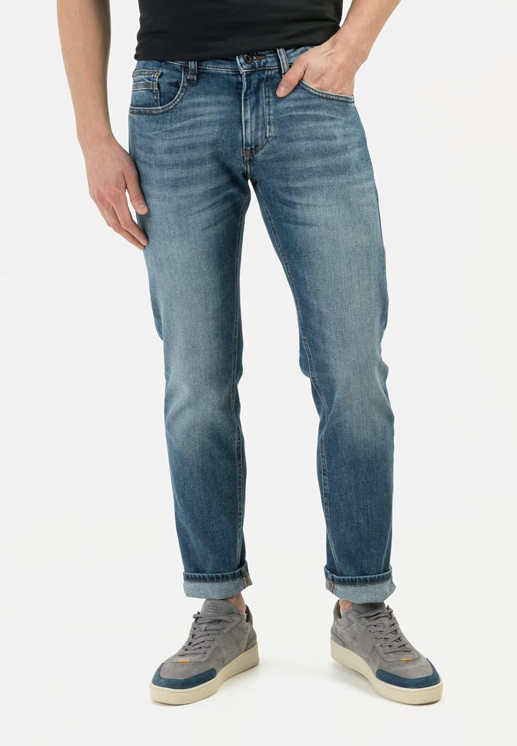 camel active Herren Slim Fit fleXXXactive® 5-Pocket Jeans 31W / 32L Blau, 31W / 32L Blau