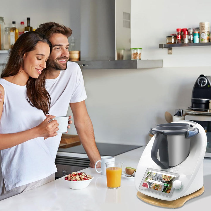 Gleitbrett für Thermomix TM6 TM5, Bambus Schnelles Bewegen Gleitbrett für Thermomix Vorwerk Küchenma