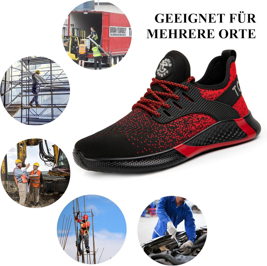 Sicherheitsschuhe Herren Damen Leicht Arbeitsschuhe Stahlkappe Sportlich Schutzschuhe Atmungsaktiv r