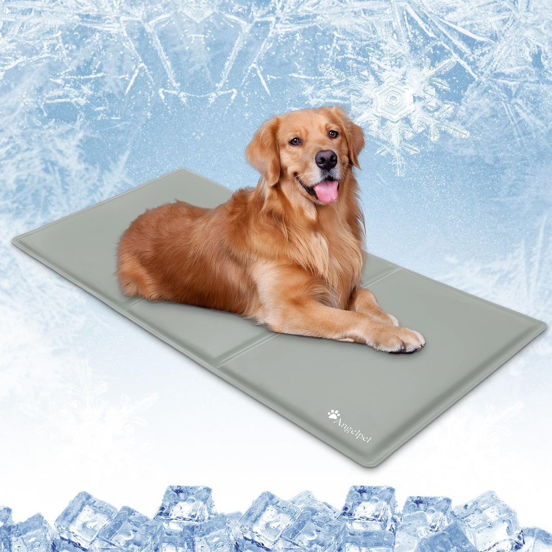 Angelpet Kühlmatte Hund, L 90x50cm – Ungiftige Selbstkühlende Gelmatte Bett, Langlebige wasserdichte