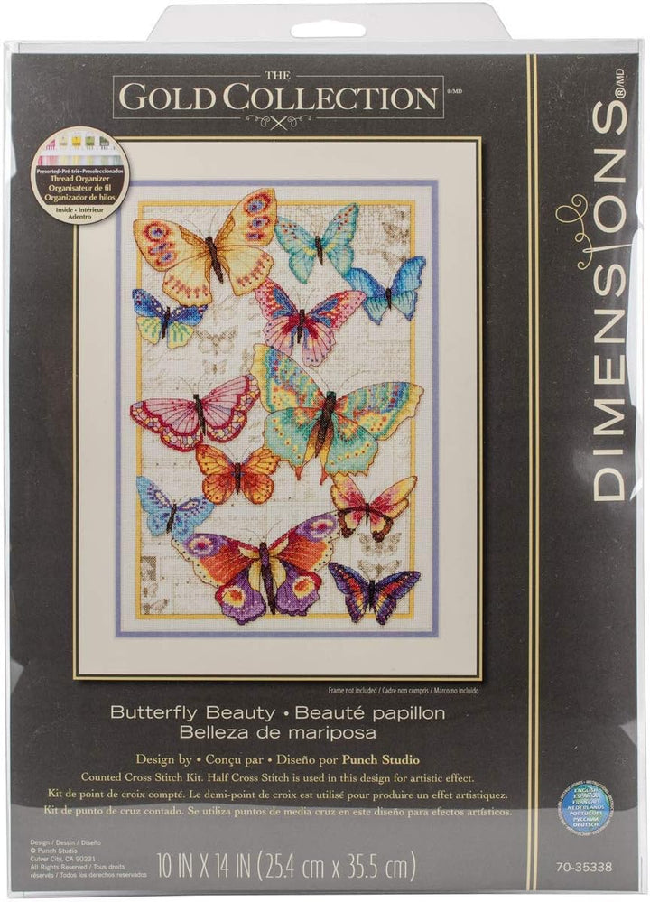 Dimensions Kreuzstich Schmetterling Schönheit Gold: Counted Cross Stitch: Butterfly Beauty, Aida, 25