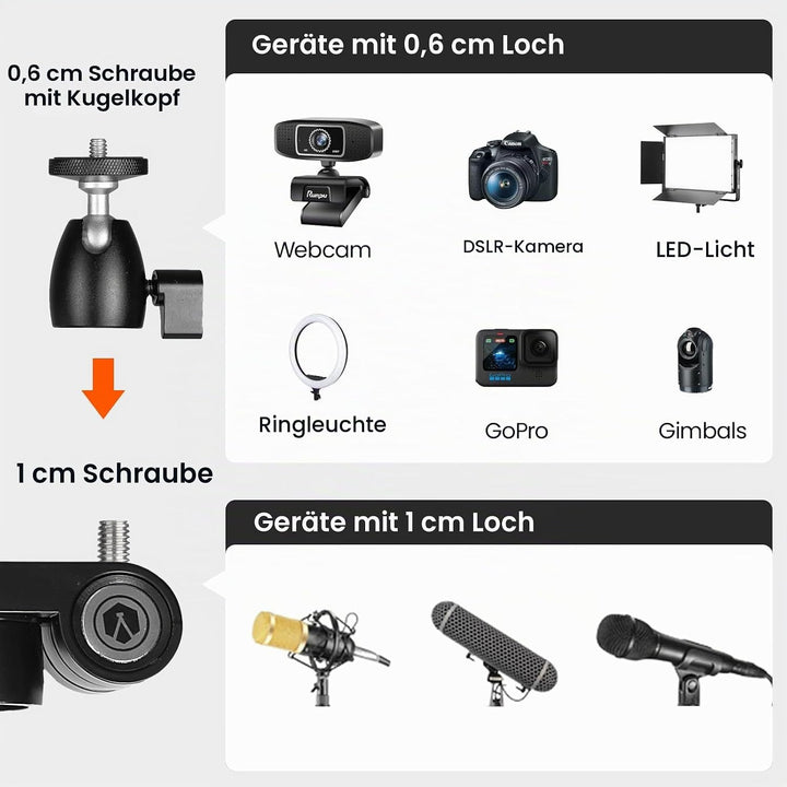 TARION Titanrig Arm Module Z: Kamera Tischstativ Overhead Stativ Tischhalterung Klemmstativ Flexibel