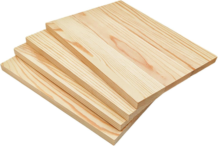 4 Stück unfertige rechteckige Holzplatten für Kunsthandwerk, 20 x 15 x 1 cm, leere Holzblöcke zum Sc