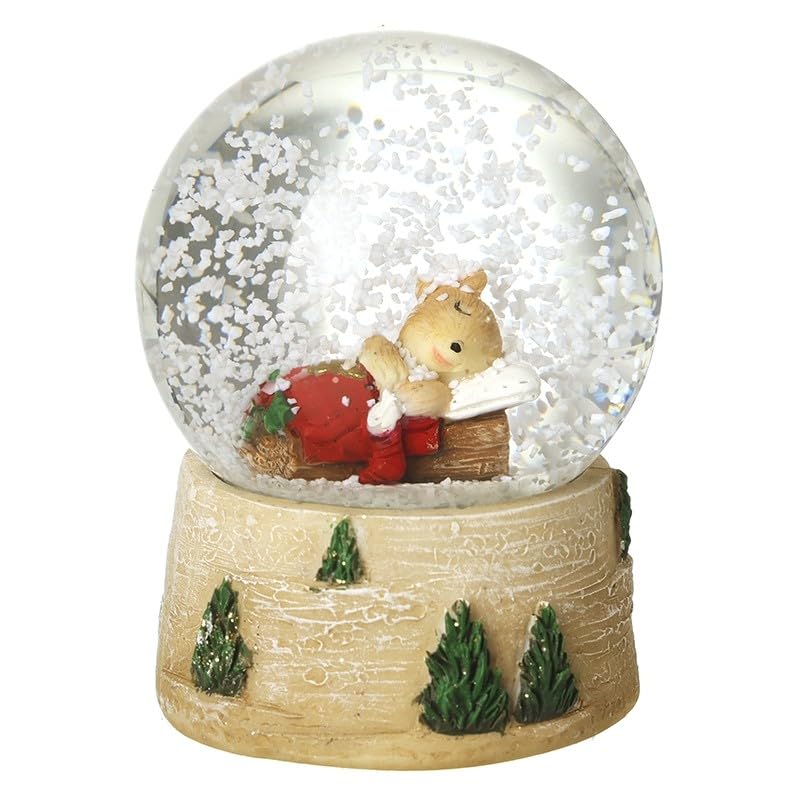 Heaven Sends The Night Before Christmas Schlafende Maus, Mini-Schneekugel, 6,5 x 6,5 x 8,5 cm