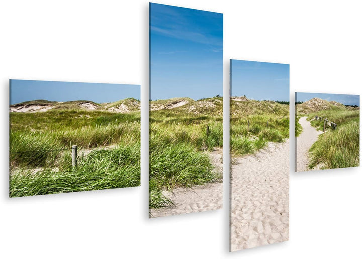 islandburner Bild auf Leinwand Schöne Dünenlandschaft Traditioneller Leuchtturm Nordseeinsel Amrum S