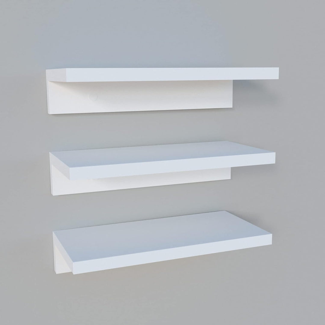 Henor Set mit 3 Wandregalen aus FSC® Holz 35 x 17 x 7.5 cm. Weiss 3x35 Weiss, 3x35 Weiss