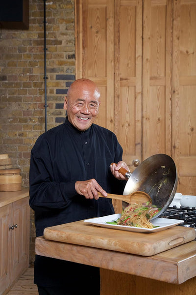 Ken Hom KH332003 Carbonstahl Wokpfanne, 32cm, Classic, Nicht Induktion Wok, Natürliche Patina Antiha