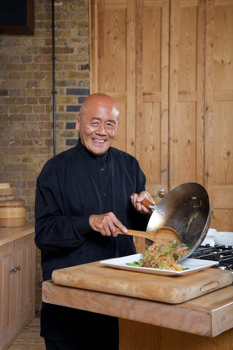 Ken Hom KH332003 Carbonstahl Wokpfanne, 32cm, Classic, Nicht Induktion Wok, Natürliche Patina Antiha
