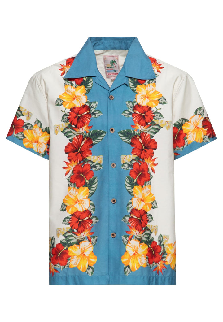 King Kerosin Herren Hemd Alloverprint Printhemd Hawaiian Shirt Kurzarm Hawaiihemd Kurzarm-Hemd Tropi