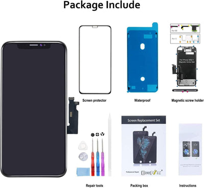 Beefix Kompatibel für iPhone XR Display 6,1", LCD Touch Digitizer Ersatzdisplay Komplette Reparaturs