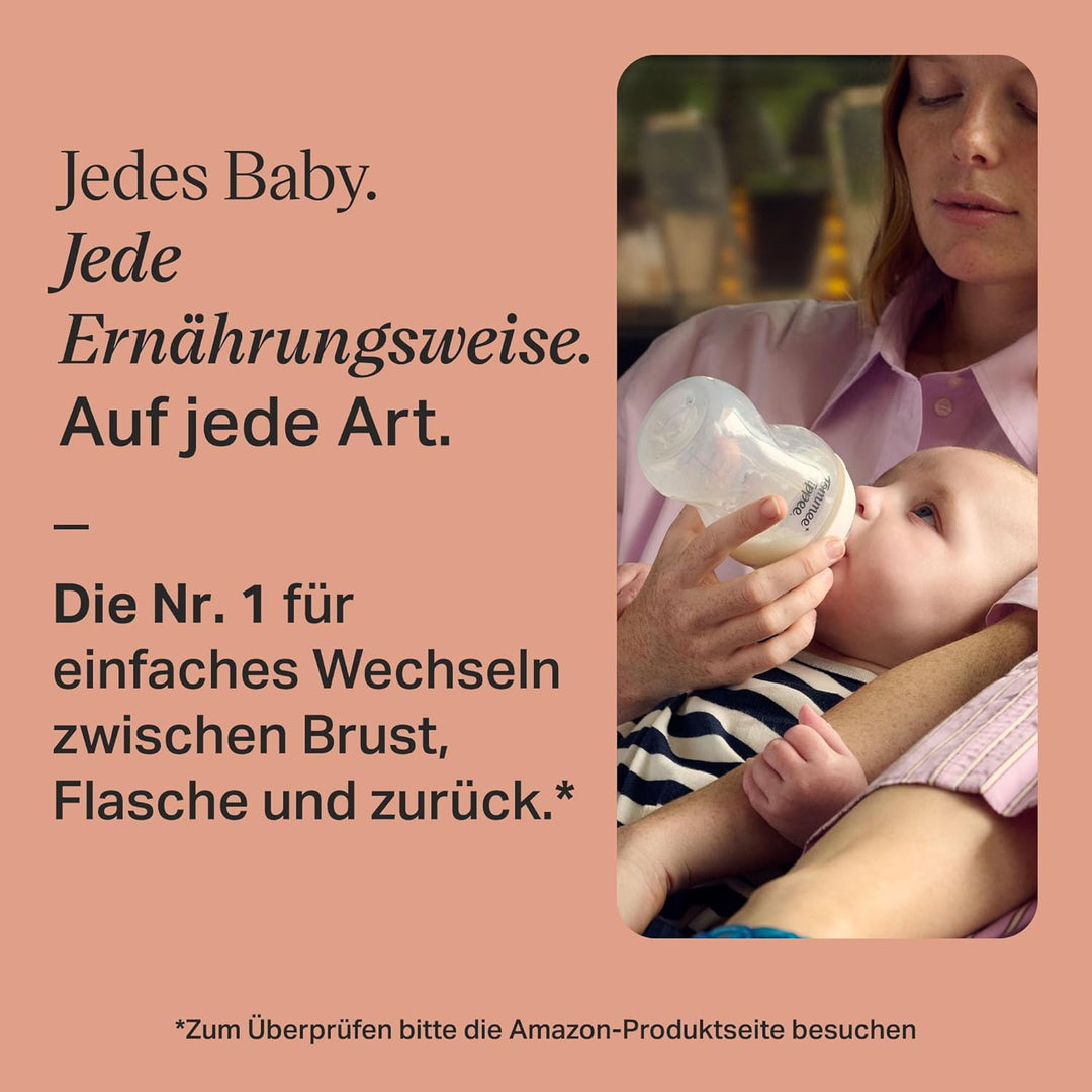 Tommee Tippee Closer to Nature Babyflaschen Starterset, Natürlich geformter Trinksauger mit Anti-Kol