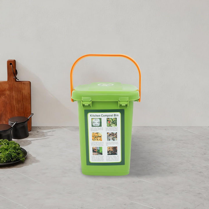 Biomülleimer Küche 10 Liter, Komposteimer mit Deckel, Bio Mülleimer für Gemüsereste, Obstschalen, Sp