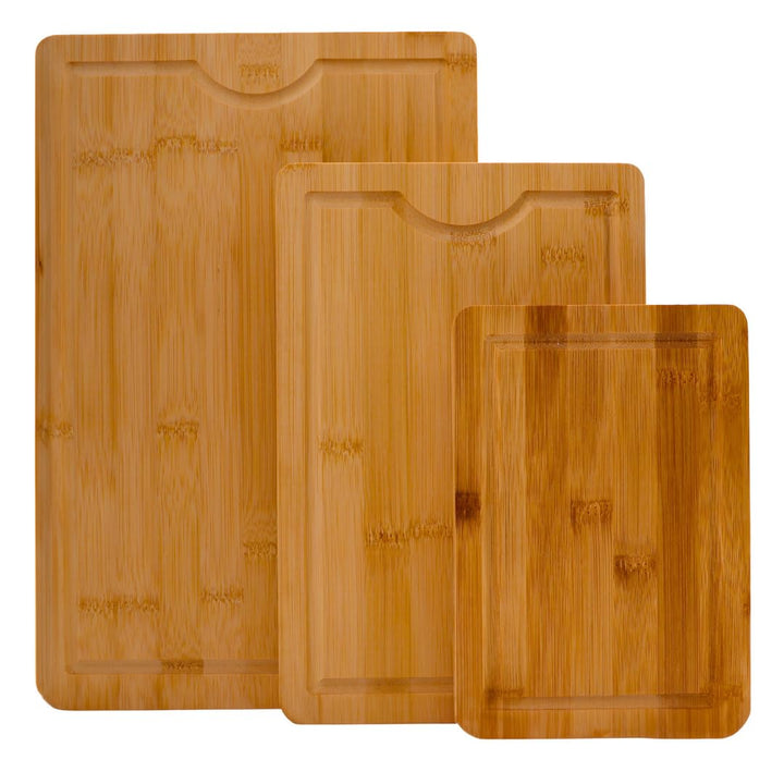 Lacers PurpleLine Bambus Holzschneidebrett Set - 3 Teilig | Schneidebrett & Servierbrett aus Holz fü