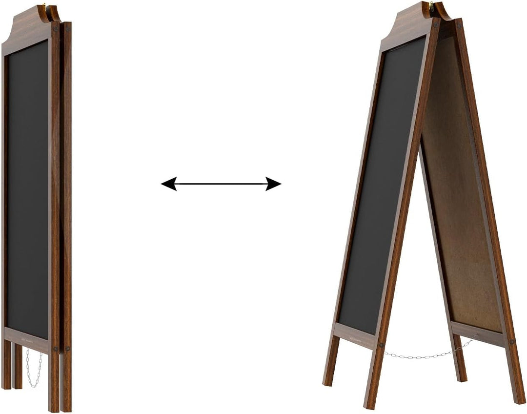ALLboards Kundenstopper dekorativen Wellenform mit lackiertem Holzrahmen 100x50cm, Werbetafel, Gehwe