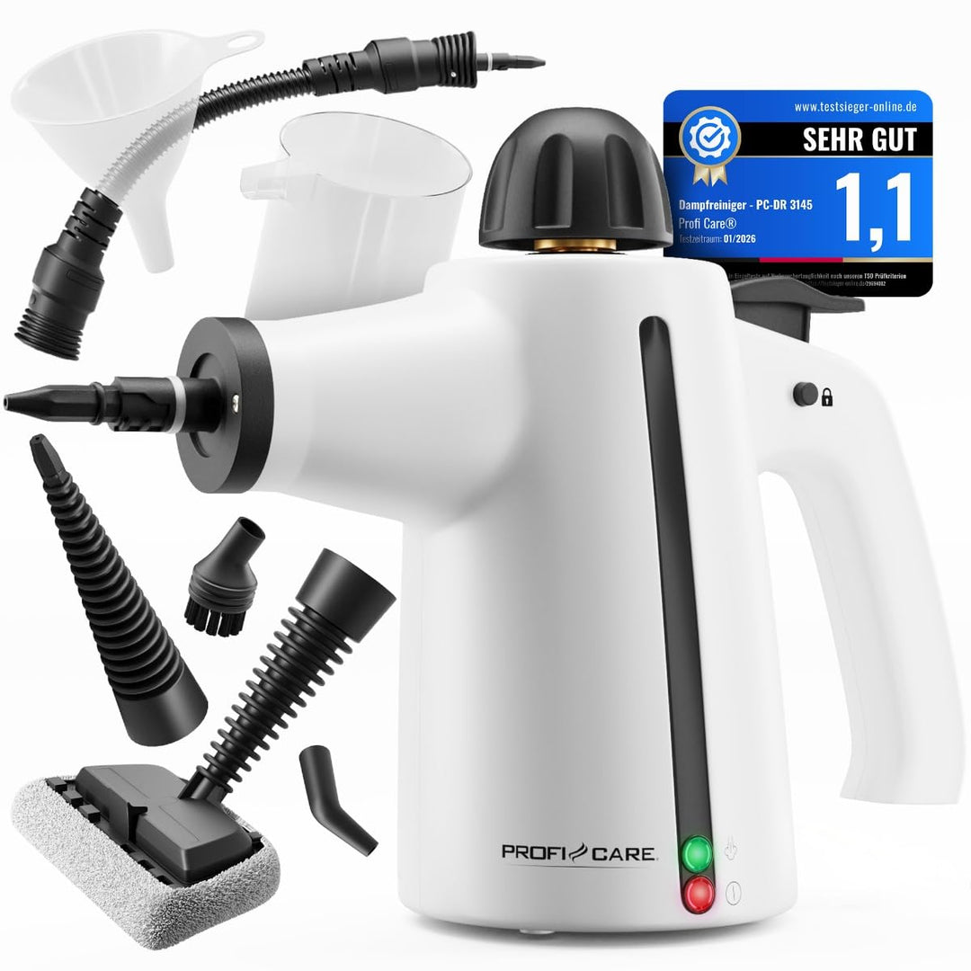 ProfiCare® Dampfreiniger Handgerät | 3,7 bar | säubert entfettet desinfiziert | 105°C | Auto, Küche,