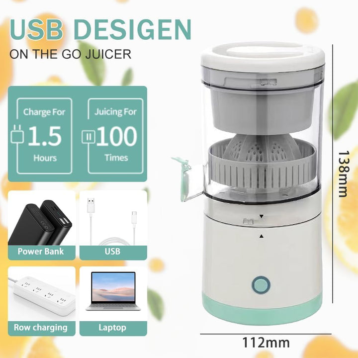 Zitronenpresse Elektrisch,Entsafter für Obst,Tragbare USB-Aufladung Orangenpresse für Orange, Zitron