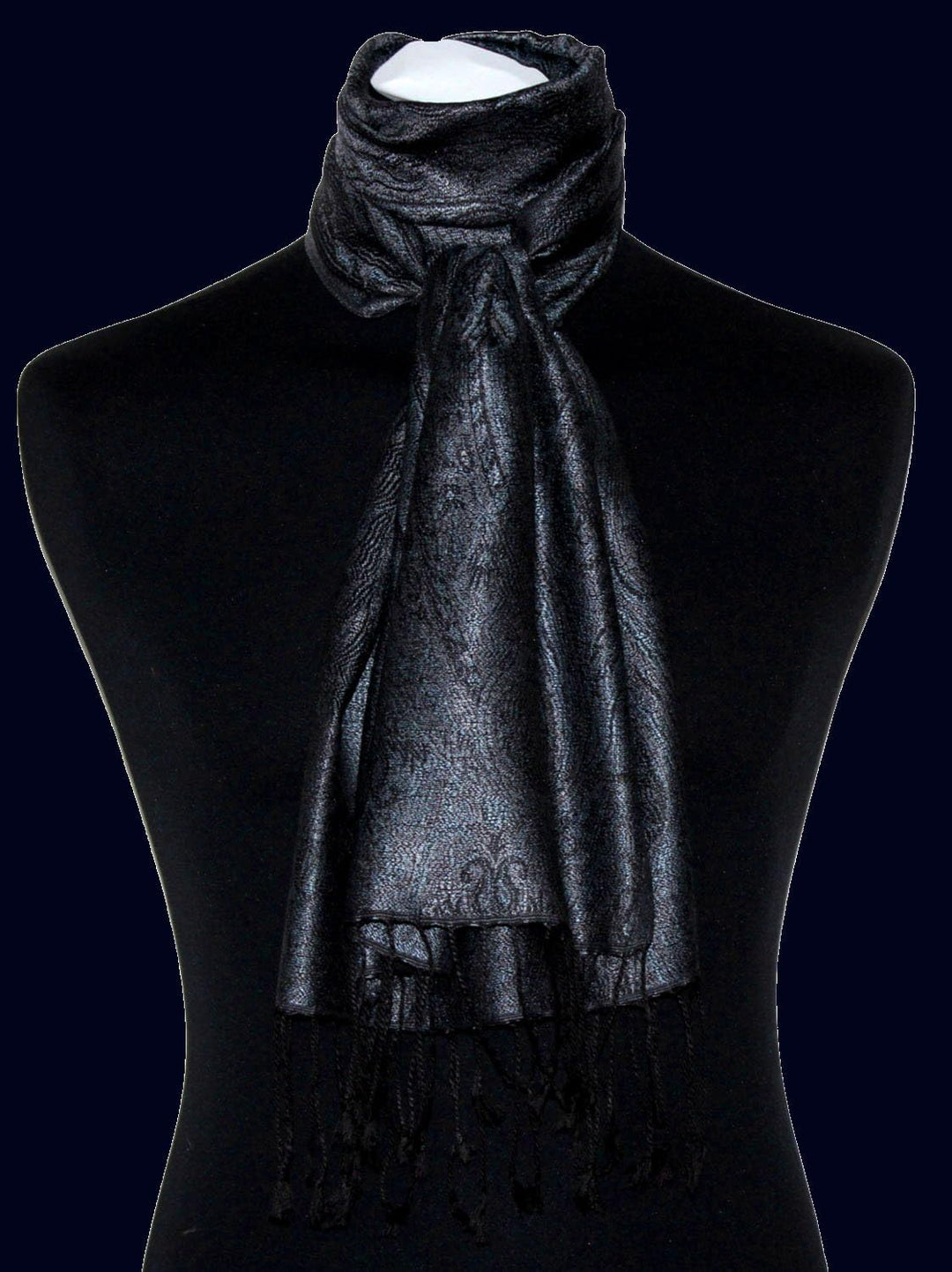 Lorenzo Cana - Damen Seidenschal Schal 100% Seide jacquard gewebt harmonische Farben mit Fransen 35
