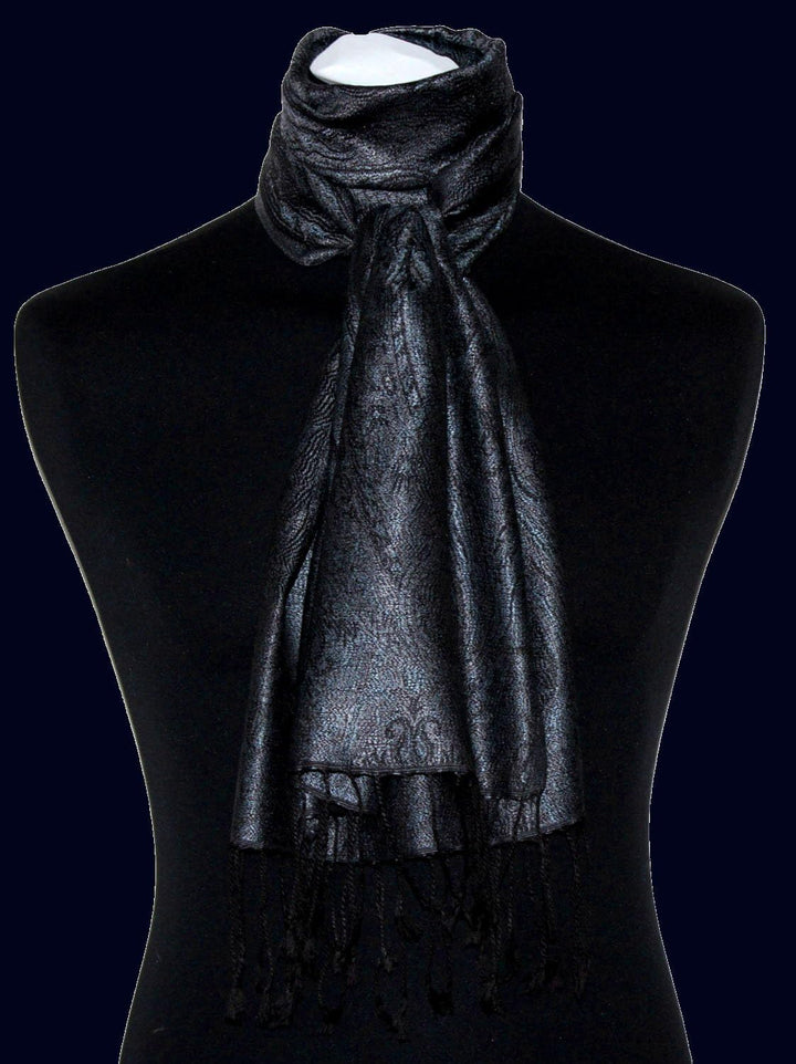 Lorenzo Cana - Damen Seidenschal Schal 100% Seide jacquard gewebt harmonische Farben mit Fransen 35