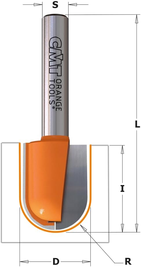 CMT Orange Tools 914.191.11 – Erdbeere Radio konvex HW S 8 D 19 x 25 x 63.5 R 9,5 DX