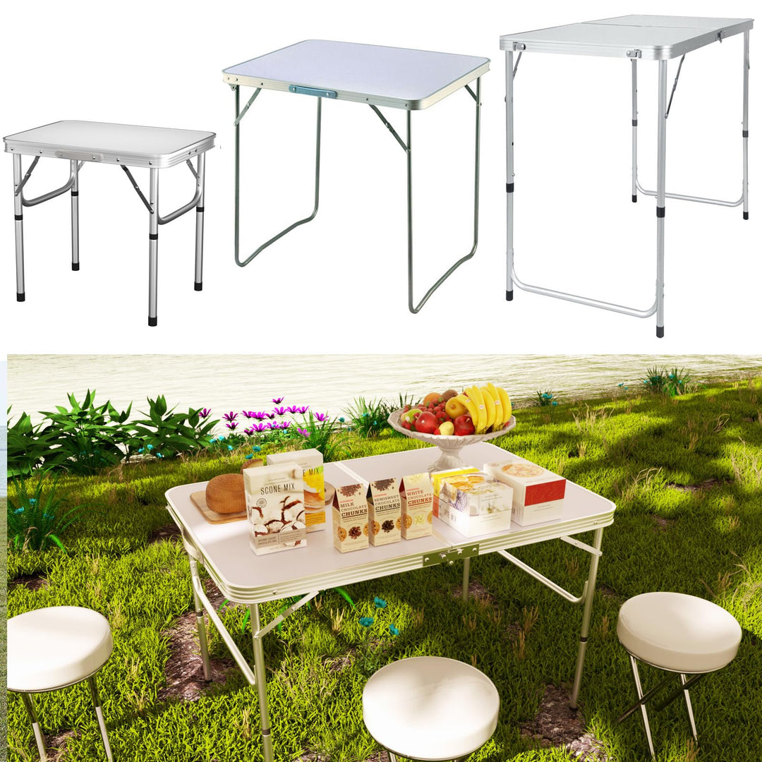 Klappbar Tisch Garten, Tragbar Klapptisch Campingtisch mit stabilen Aluminiumbeinen und Tragegriff,