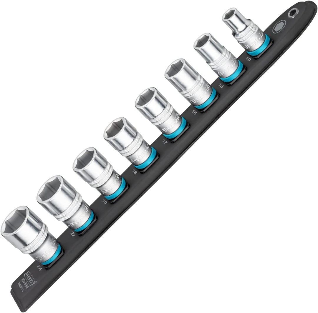 HAZET Steckleiste 900-SR/8 | Smart-Rail mit magnetischer Unterseite, 8 Steckplätze, robuster Drehver