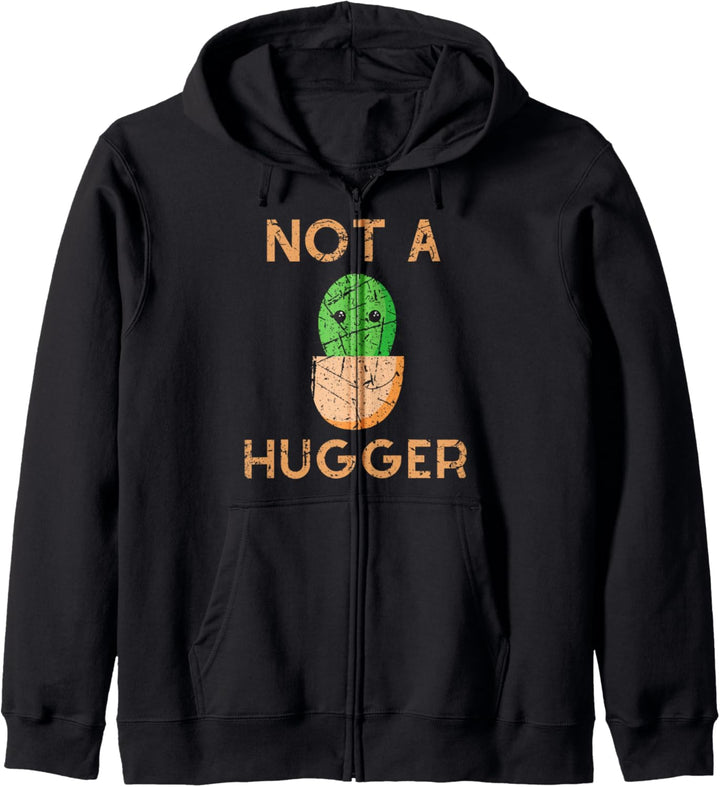 Not A Hugger Introvert Gifts Funny Cactus Distressed Kapuzenjacke