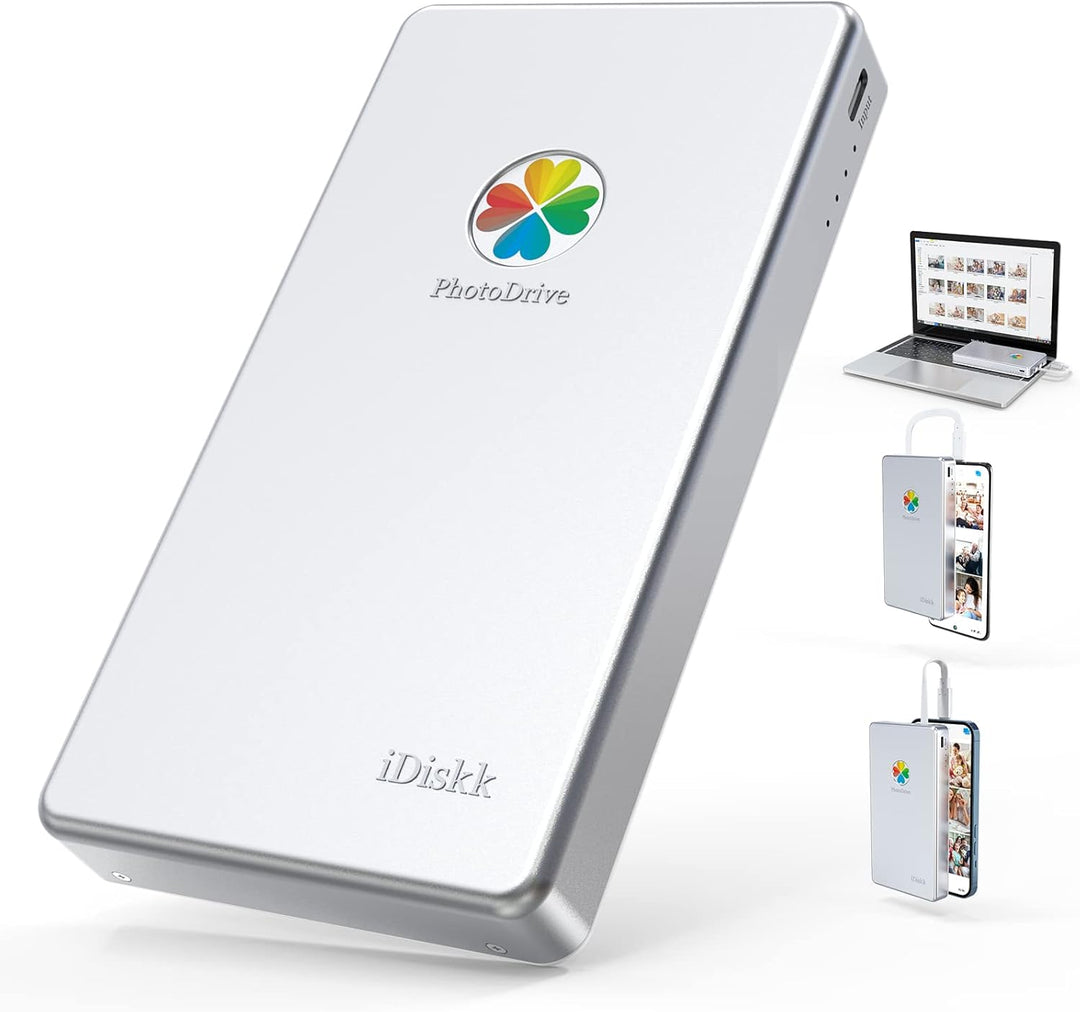 iDiskk 2TB (2000GB) Lightning Externe Festplatte, 【MFi-zertifizierte】 -Speicherplatz 3-in-1 USB-C Tr