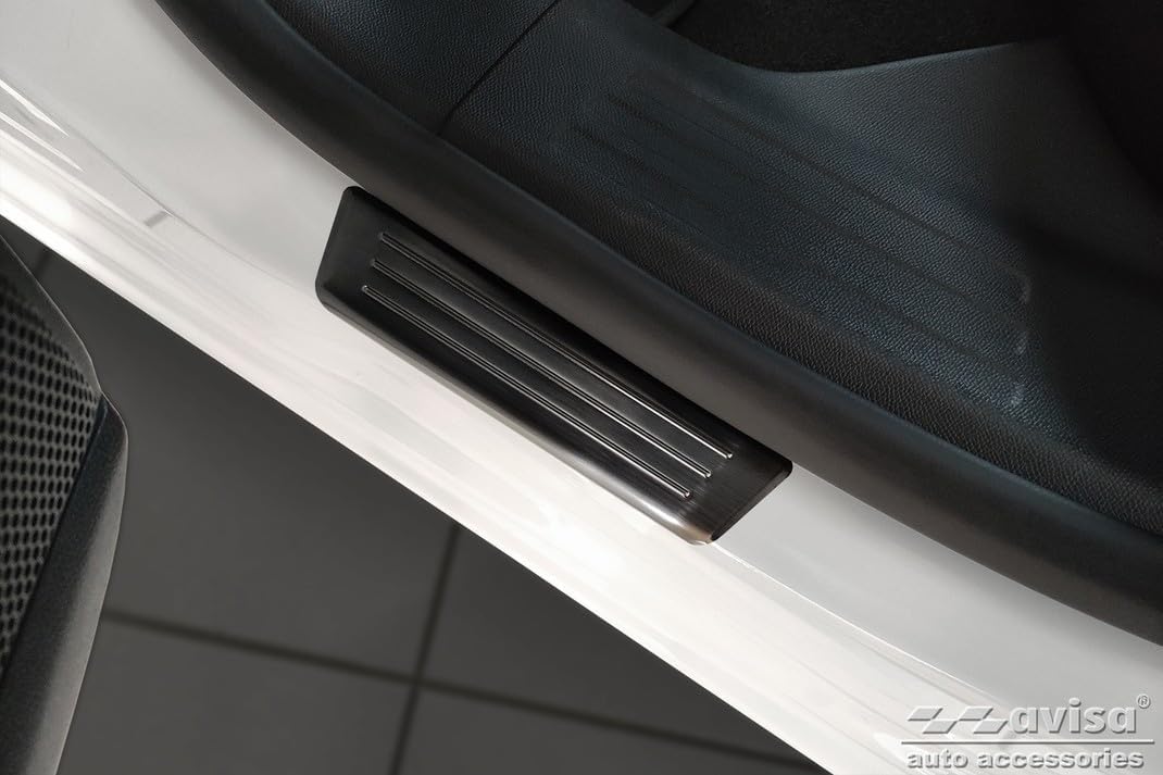 Black Inox door sill protectors compatible with Opel Mokka 2020- - 'Special Edition' - 4-pieces