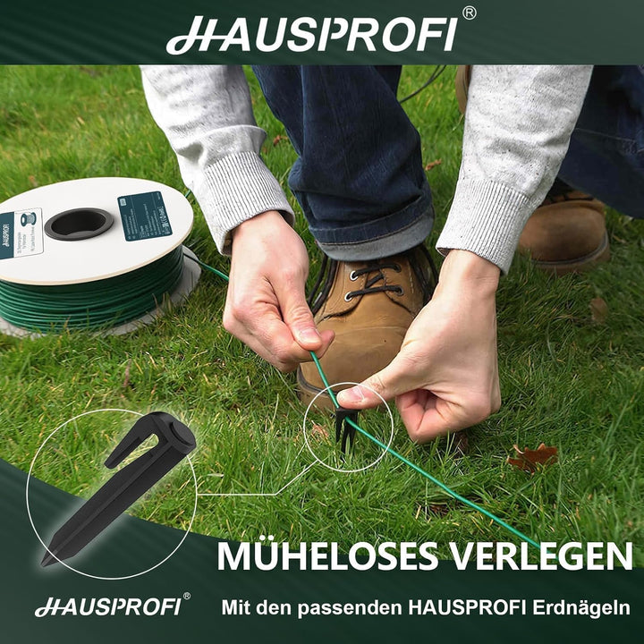 450m Universal Begrenzungskabel für Mähroboter, HAUSPROFI Begrenzungsdraht aus verzinntem Kupfer Beg
