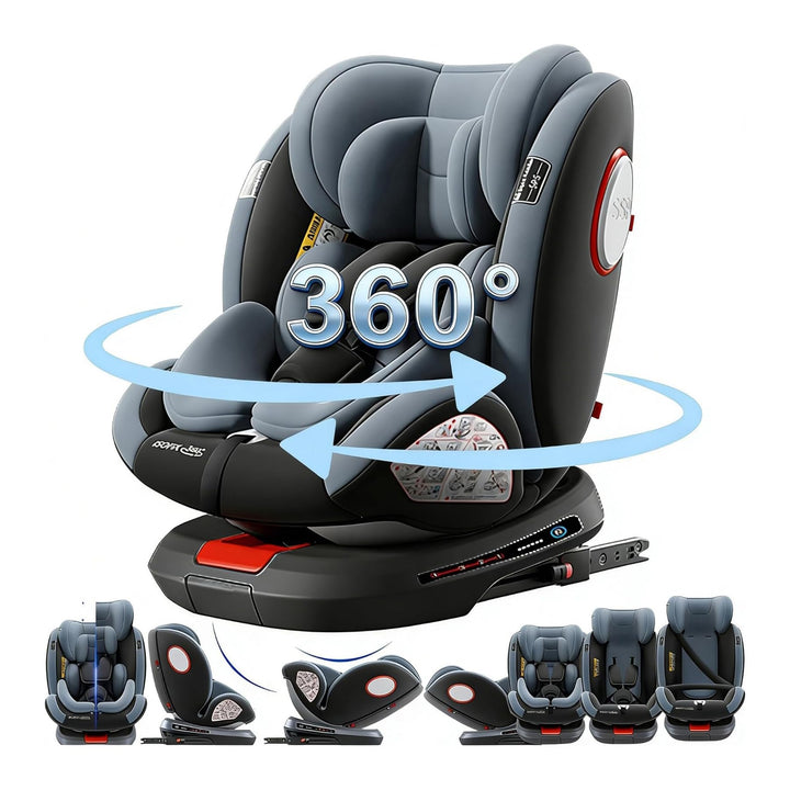 360° Drehbare Autositze: Liegeautositze mit Verstellbarer Kopfstütze und 5-Punkt-Sicherheitsgurt, Is