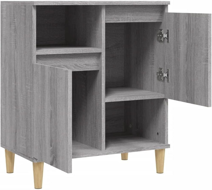 vidaXL Sideboard, Kommode mit 4 Fächern 2 Türen, Highboard Wohnzimmerschrank mit Holzbeinen, Schrank