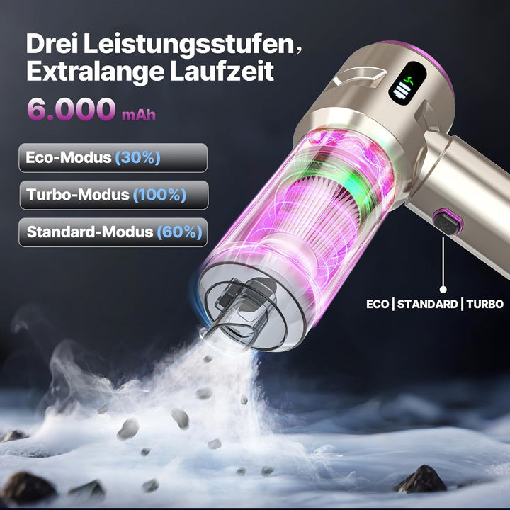 Piwaal Handstaubsauger Akku 4-in-1, 22000Pa kabellos Auto staubsauger mit Bürstenloser Motor, Elektr
