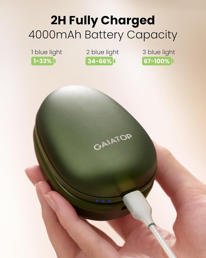 Gaiatop Handwärmer Elektrisch, 4000mAh Avocados Geformt Elektrischer Taschenwärmer mit 𝟐𝐏𝐜𝐬 USB-Kabe
