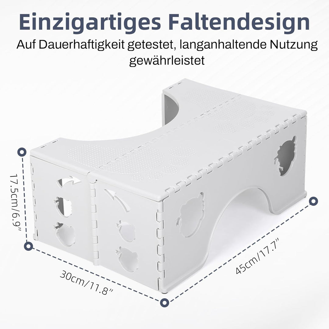 Toilettenhocker Klappbar - Physiologischer Hocker Badezimmer für Erwachsene und Kinder - WC Hocker f