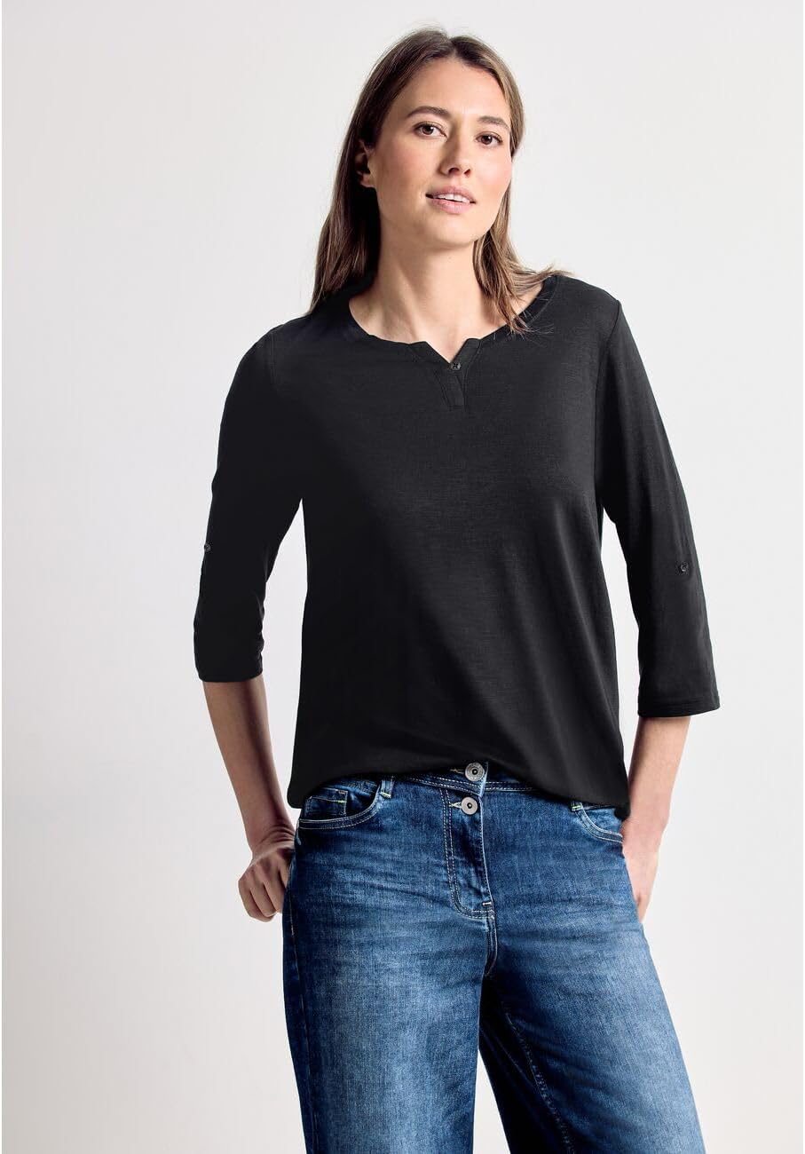 Cecil Damen T-Shirt XS Schwarz (Black), XS Schwarz (Black)