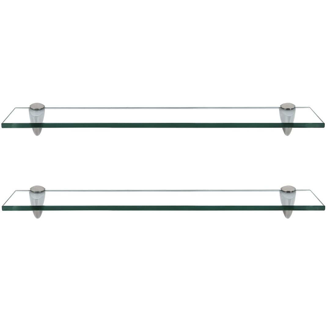 Randaco 2X Glasablage Glasregal, Glas Glasablage Klarglas mit Wandhalterung&8mm ESG Sicherheitsglas