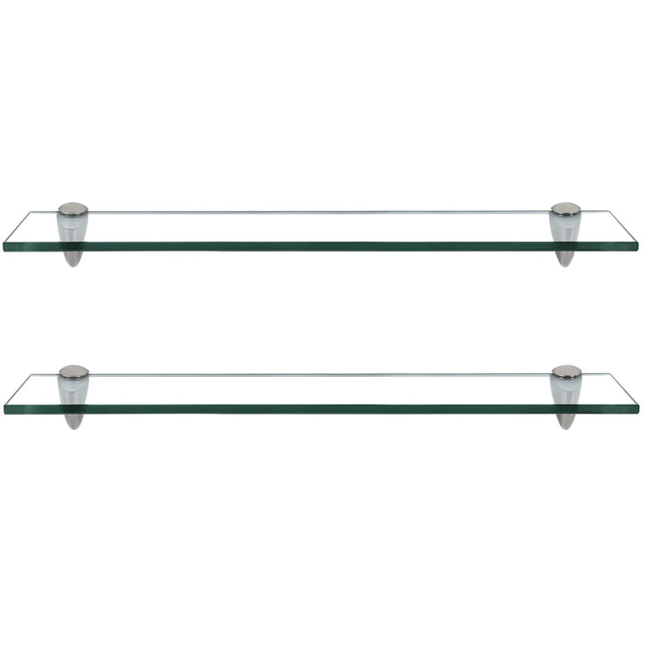 Randaco 2X Glasablage Glasregal, Glas Glasablage Klarglas mit Wandhalterung&8mm ESG Sicherheitsglas