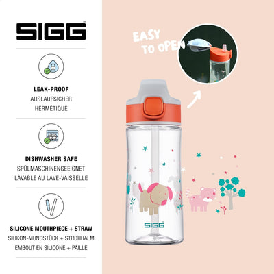 SIGG - Tritan Trinkflasche Kinder - Miracle - Mit Trinkhalm - Auslaufsicher - Federleicht - BPA-frei