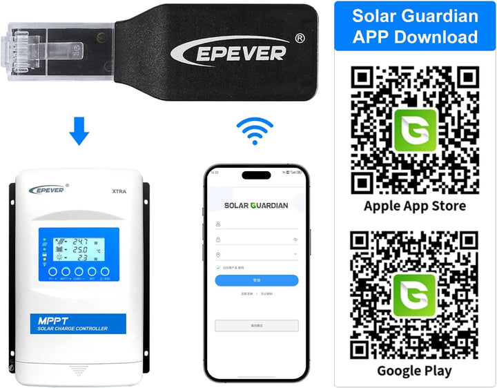 EPEVER BLE Adapter Zubehör für MPPT Solarladeregler (EPEVER-BLE-RJ45-D) (EPEVER)EPEVER-BLE-RJ45-D, E
