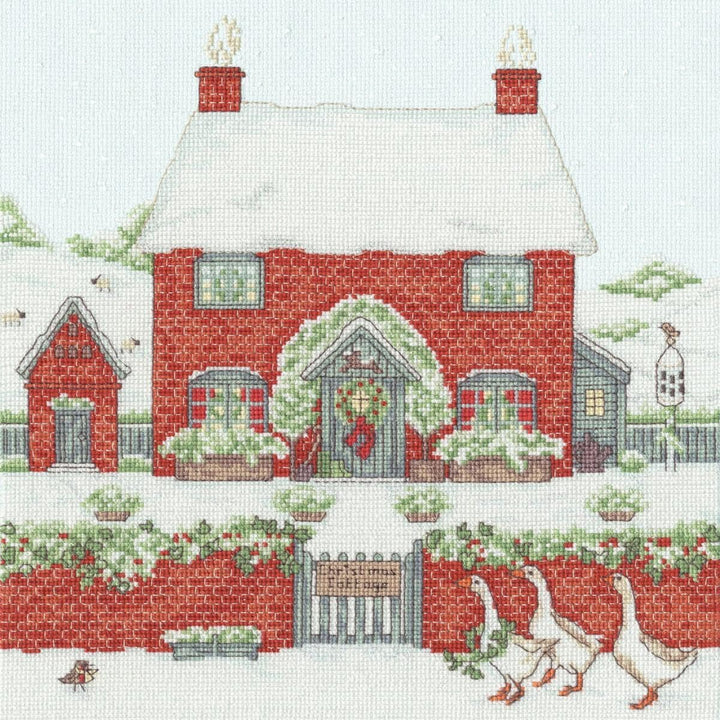 Bothy Threads Kreuzstich Set mit Zählmuster Landgut: Weihnachtshäuschen