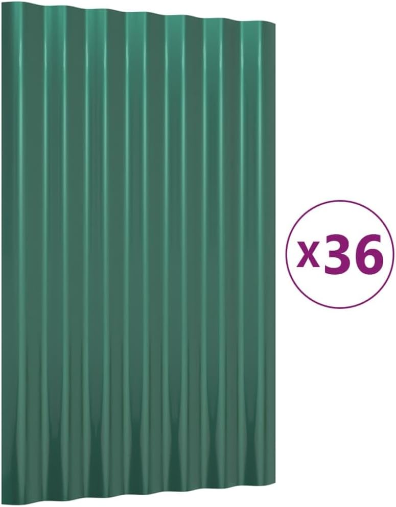 ACAGALA Dachpaneele Wellplatte aus Metall 60 x 36 cm | 36 STK. verzinkte Stahlbleche Wandplatte Meta