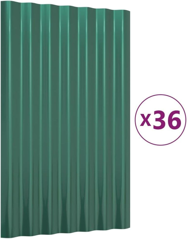 ACAGALA Dachpaneele Wellplatte aus Metall 60 x 36 cm | 36 STK. verzinkte Stahlbleche Wandplatte Meta