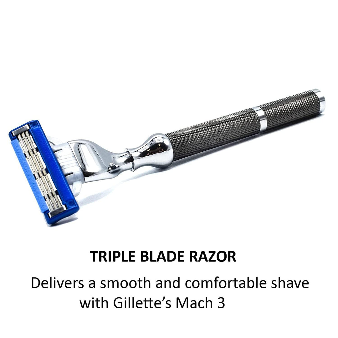 Parker 42M Heavyweight All-Metal Triple Blade Rasierer – Rasiermesser mit Messingrahmen + Deluxe str