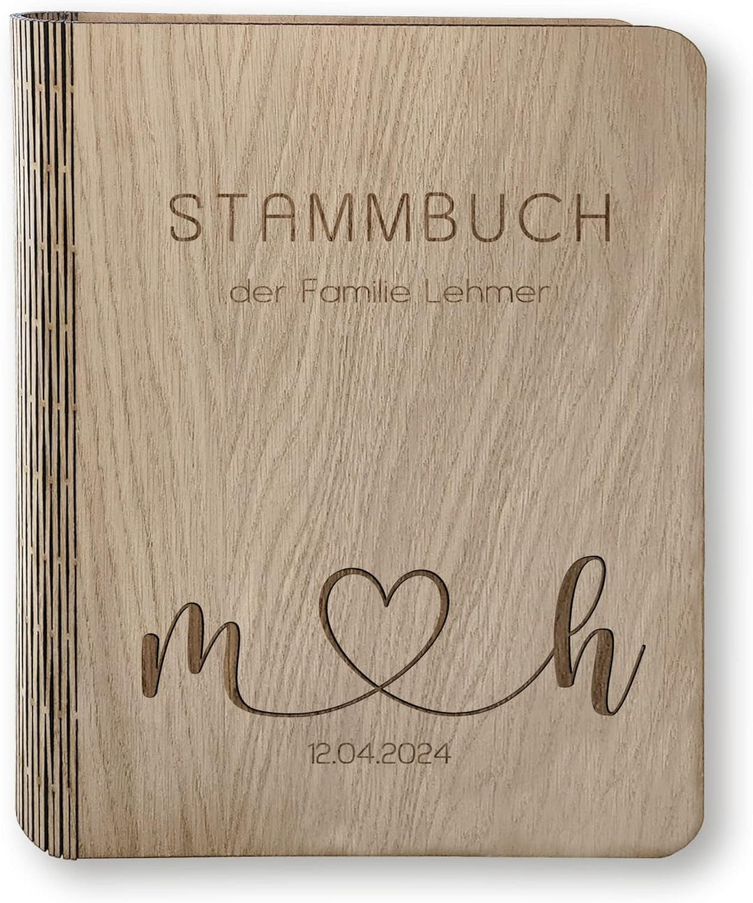 Stammbücher Holz Stammbuch der Familie personalisiert Aseni Holzbuch A5 oder A4 Familienstammbuch He