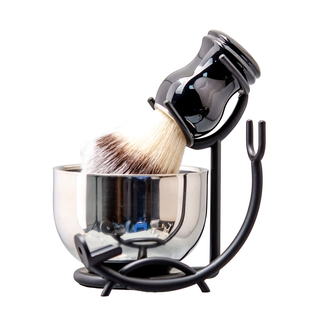Grandslam 3-in-1-Rasierset, Rasierset für Barbier, bestehend aus Rasierpinsel, Edelstahl-Rasierschal
