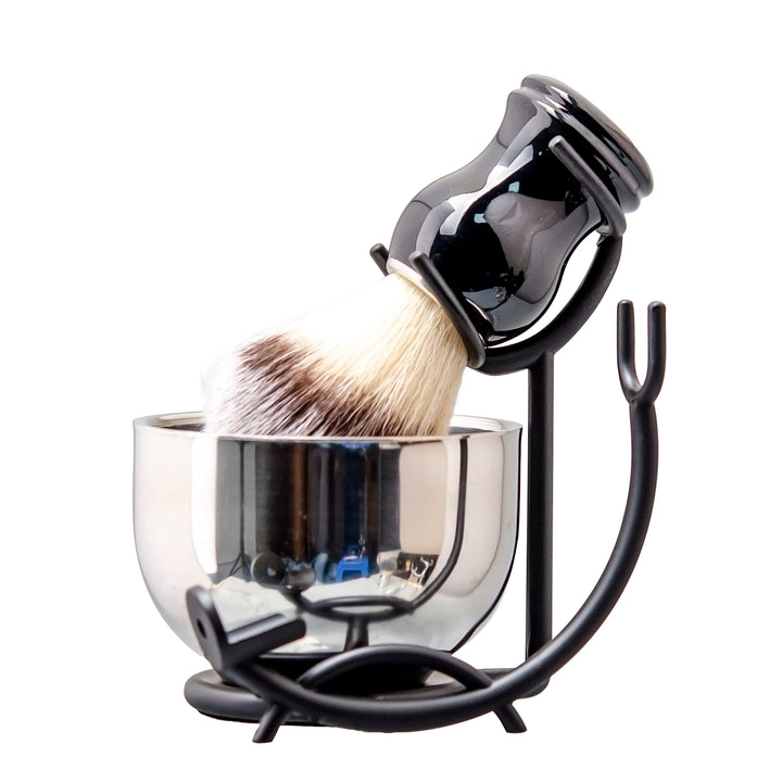 Grandslam 3-in-1-Rasierset, Rasierset für Barbier, bestehend aus Rasierpinsel, Edelstahl-Rasierschal