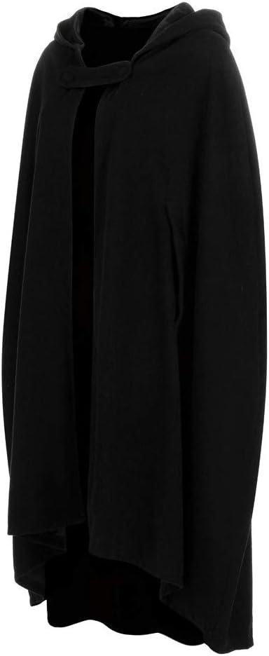 Lange Umhang mit Kapuze DamenVintage Einfarbig Poncho RobeHalloween KostümLeichte TrenchcoatWinddich