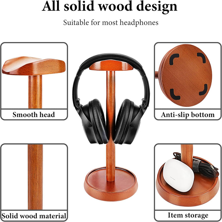 GEEKRIA Holz-Kopfhörerständer für Over-Ear, Gaming Headset-Halter, Schreibtisch-Anzeigehalter mit Ab