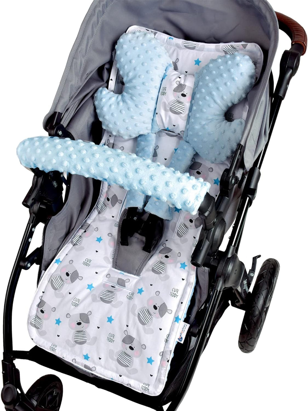 Medi Partners Universal Sitzauflage Kinderwagen & Buggys Sitzeinglage Kinderwagendecke 5tgl Gurtpols